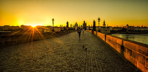 sunrise on Charles Bridge  Prague