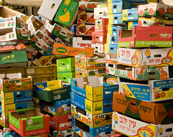 Boxes at Tel Aviv Market